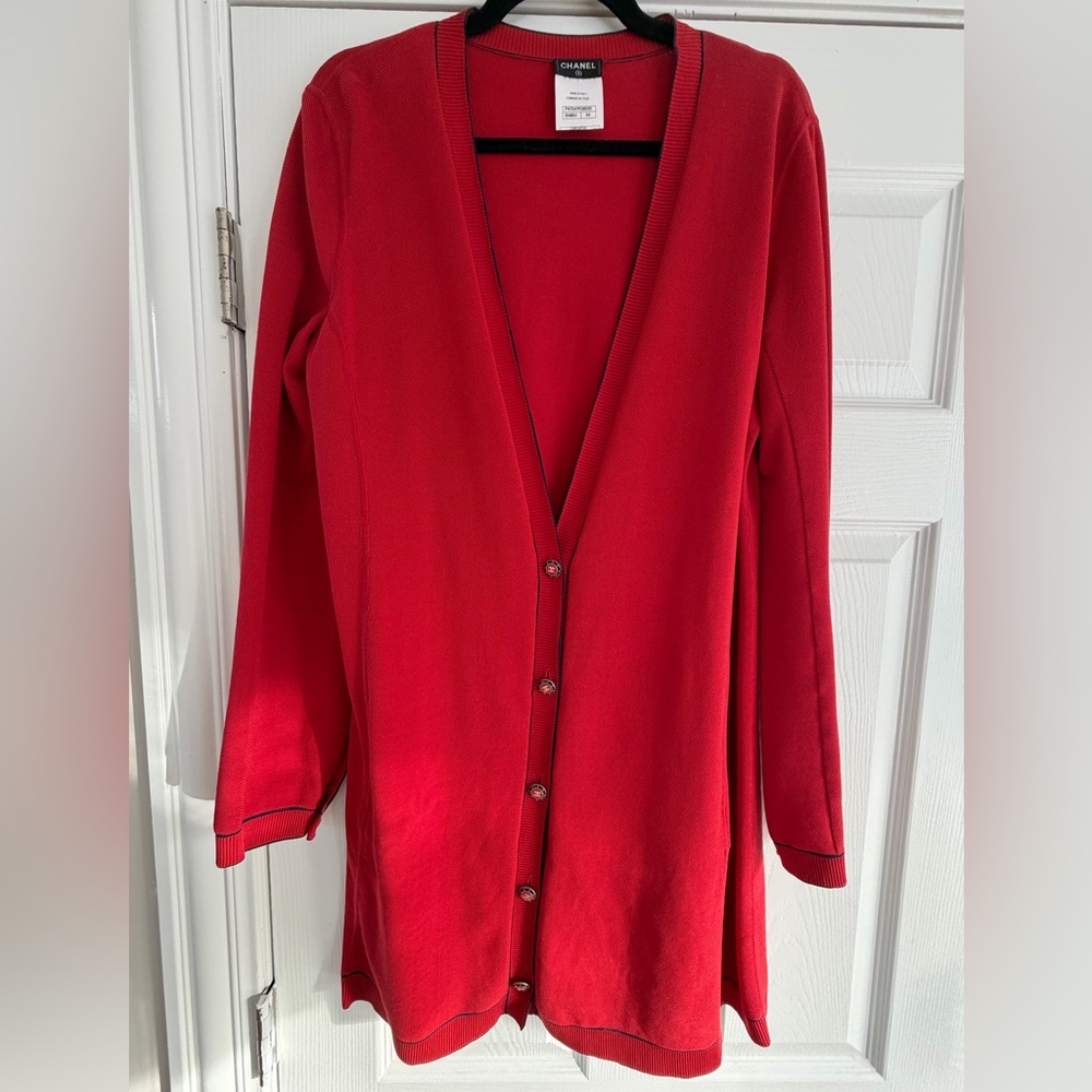 Authentic Chanel 20c Cc Button Longline Cardigan … - image 1